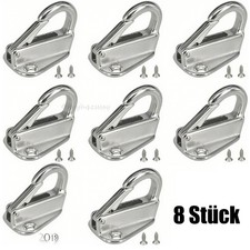 Fenderhaken Bootshaken Kotflügelhaken Marinehaken V4A Edelstahlfeder 8 Stück
