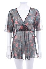 East Village Kurzarm-Bluse Mesh Netz D 40-42 multicolor