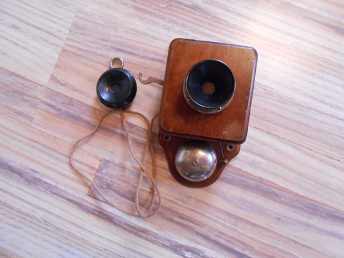 Wandtelefon antik holztelefon - ,