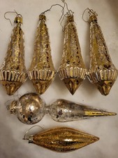 6Stk Vintage Weihnachtbaum Schmuck Glaskunst Ornamente ca. 12 bis17cm