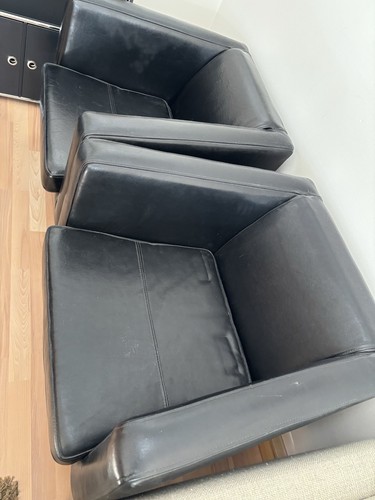 Ledersessel schwarz - 2,