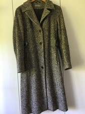 Wollmantel Turnover Vintage Hahnentritt schwarz braun Gr. L 38