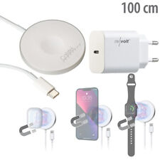 Callstel 3in1-Ladepad, Qi- & MagSafe-kompatibel + 20 W USB-PD-Netzteil, 100 cm
