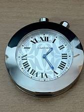 Orig. Cartier Tischuhr Travel Clock Alarm Limited Edition Stainless Steel 2751