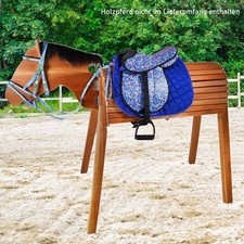 L- Sport Komplettset Sattel groß mit Trensenzaum und Schabracke BLUE FLOWER