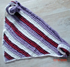 Dreiecktuch weiß/lila/weinrot