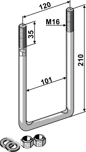 Bügelschraube m16 passend - bügelschraube,