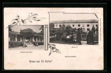 St. Gallen, Kantonsspital, Kinder-Pavillon, Haus II, Ansichtskarte 1909 