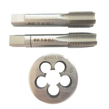 M14 x 1,25 Schneideisen + 2 tlg. Handgewindebohrer Feingewinde Gewindebohrer