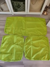 Outdoor Loungemöbel Bezüge 3er Set Grün 1x Bank 2 x Sessel oder Rückenlehne Neu