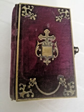 Antikes Gebetsbuch , mit Metallbeschlägen, Schnalle, Samtbezug, 1870, Goldschnit