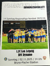 Programm Fanausgabe 1.FC Lok Leipzig - BFC Dynamo 02.11.2025 Regionalliga