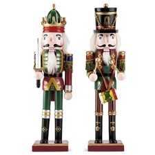 2er Pack Weihnachten Nussknacker Holz Nussknacker Traditionell Xmas Festliche Deko