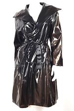 Mantel Regenmantel Lack schwarz bronze s Mode Haute Couture Elise Topell 34 36 