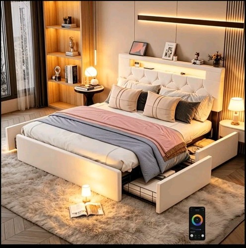 Weißes clad doppelbett - clad,