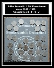 BRD - Auswahl - 1 DM Kursmünzen Jahre 1950 - 1989 Prägestätten D - F - G - J !!!