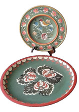 2 handgemalte Holz Holzschale