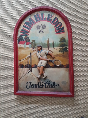 Altes holzbild tennisclub - altes,
