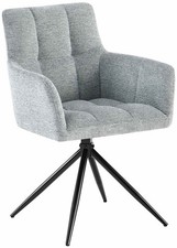 #R131801/2910 Esszimmerstuhl Jonah Stoff hellgrau Polsterstuhl Stuhl Drehstuhl