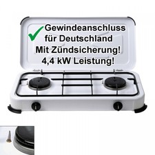 Campingkocher Gaskocher Herd 2 flammig mit Zündsicherung 3 4 Propangas