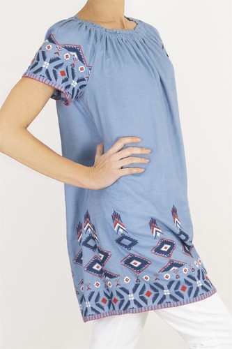 Damen top blau - top,