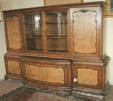 Alter Antiker Schrank Chippendale Buffett Anrichte Vitrinen-Schrank Wohnzimmer