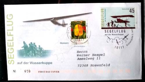 Brd 2011 fdc segelflug auf - brd, fdc,