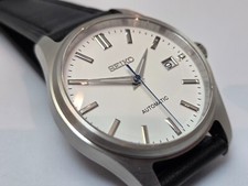 Seiko Mod Luxus Dress Watch Weiß Lederarmband NH35 Automatik