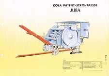 Köla Patent- Strohpresse Jura, orig. Prospekt 1949