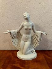 Porzellanfigur Tänzerin Schwarzburger Werkstätten Akt mit Tuch groß vor 1926