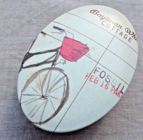 Vintage fossil blechdose oval - fossil,