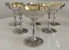 Antik/Vintage Modernist Art Deco Stil Vergoldeter Kelch - 6er Set