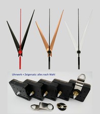 Quarzuhrwerk lautlos mit Zeiger-Set 9 cm schwarz weiß gold für diy Wanduhr leise