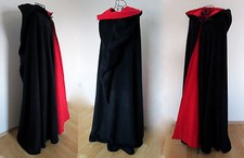 warmer Wendeumhang ROT SCHWARZ Dracula Larp Teufel Graf Mantel Kapuze spitz Cape