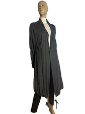 Lagenlook Jersey Mantel anthrazit Raffungen Bänder Ballonmantel Viskose 42 44