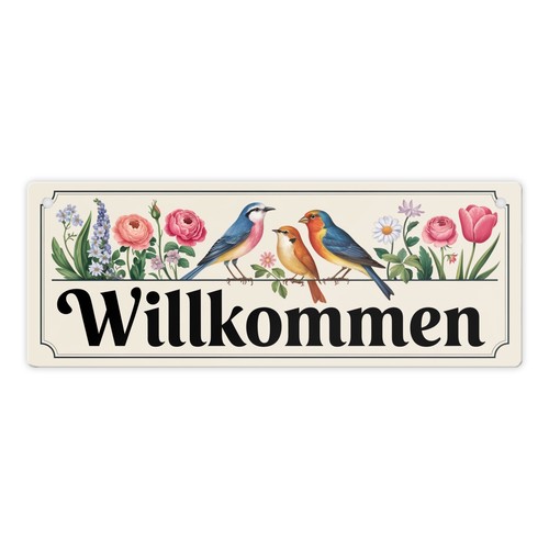 Vögel und blumen willkommen - vögel,