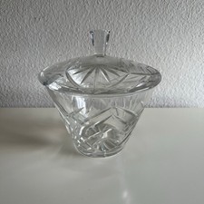 Kristallglas Alter Bowletopf mit Glasdeckel Vintage