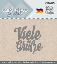 Stanzschablone - Card Deco -Text Deutsch - Viele Grüße