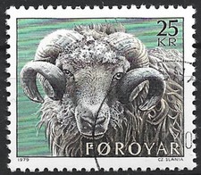 Färöer - Freimarke Schafzucht gestempelt 1979 Mi. 42