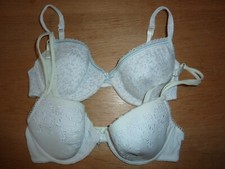 2 "SKIN TO SKIN" BHs- GR. 75B- MIT BÜGEL- WATTIERT- BLÜMCHEN+BESTICKT-BW+ELASTAN