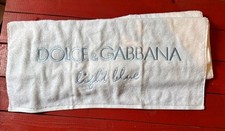 Dolce & Gabbana Frottee Sonnenliege Auflage weiß bestickt mit "light blue"69x140