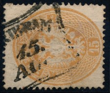 ÖSTERREICH 1863 15kr einriß! PRIBRAM (B) Mü:160P! Attraktiv!