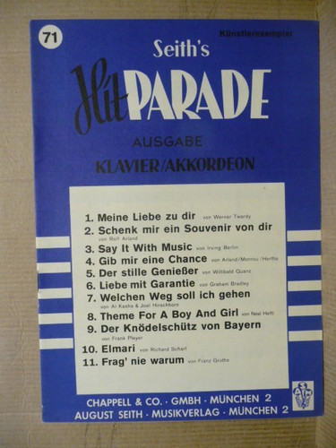 Musiknoten hit parade band - ", hit-parade