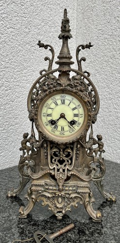 Antike kaminuhr bronze teils - bronze,