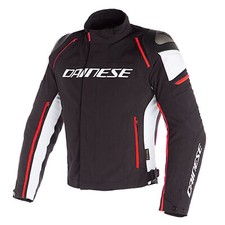 Dainese Racing 3 D-Dry Jacke schwarz/weiß/rot-fluo Gr. 50 Motorrad wasserdicht