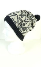 MARC CAIN Strickmütze Damen Beanie Knit Fleecefutter Bommel Grau 