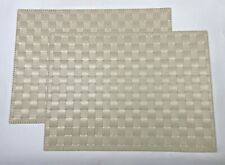 Tischset 2er Set IKEA Ordentlig Hellbeige 46x33 cm rechteckig Karo Untersetzer