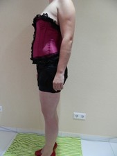 Corsage Gr.S  lila / schwarz  mit Spitze