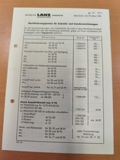 LANZ Nachlieferungspreise Zubehör Sonderauss. 1953 Traktor Prospekt Brochure  M1