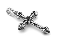 Kreuz Edelstahl Anhänger massiv Biker Rocker Gothic (A067)